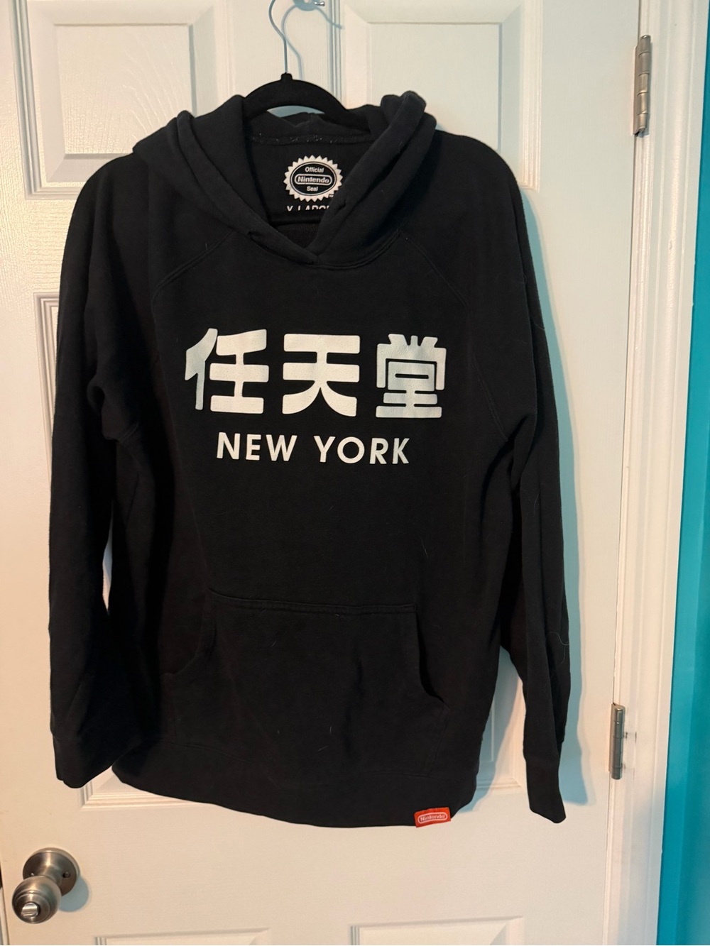 Nintendo Black Hoodie with White Japanese Logo - New York